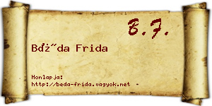 Béda Frida névjegykártya